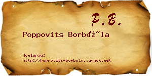 Poppovits Borbála névjegykártya